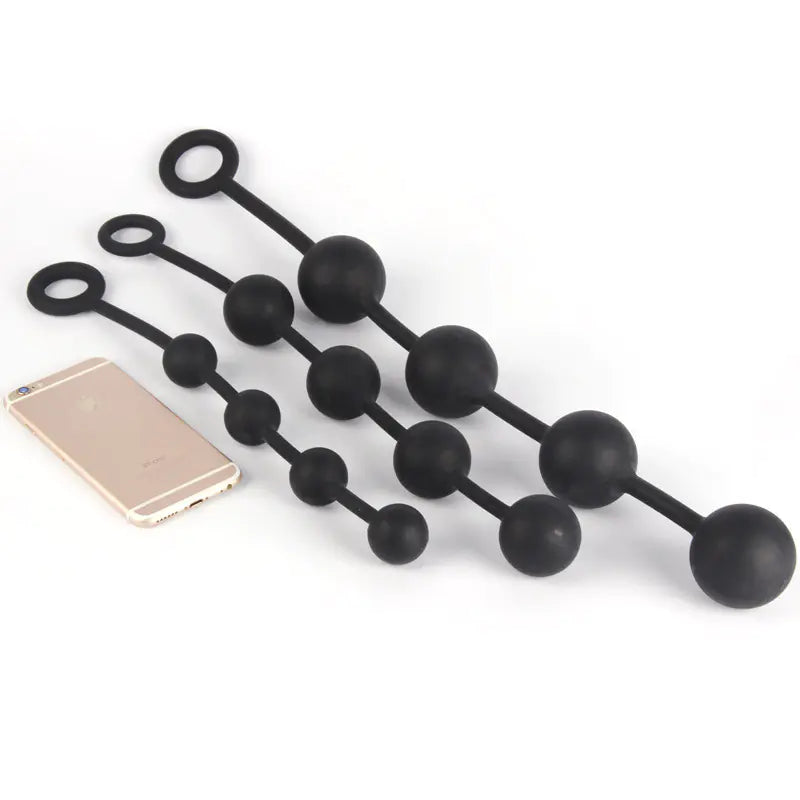 Extra Long Large Anal Plug with Beads for Adults