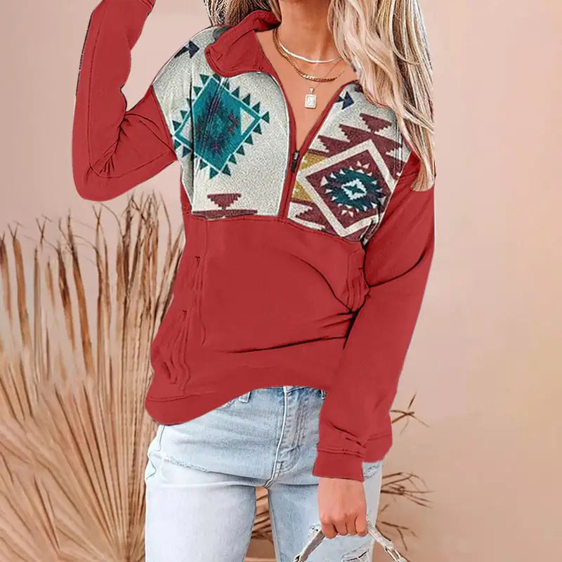 V-neck Zipper Plus Size Women's Fashion Sweater Jacket