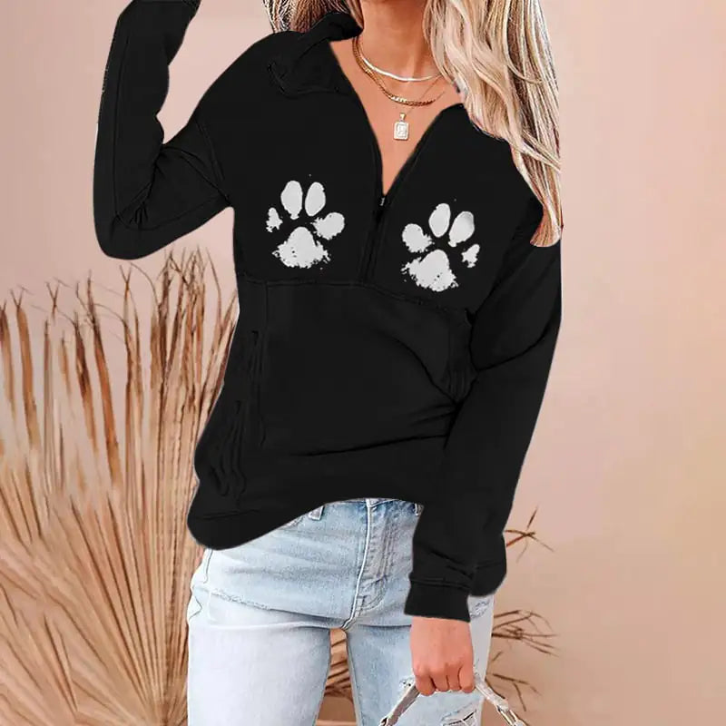 V-neck Zipper Plus Size Women's Fashion Sweater Jacket