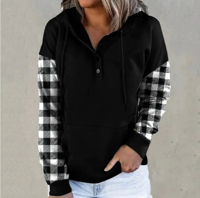 Autumn Winter Plaid Stitching European Pullover Sweater