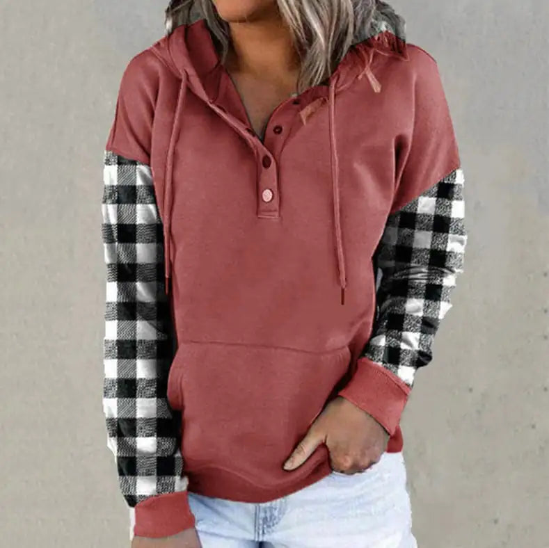 Autumn Winter Plaid Stitching European Pullover Sweater