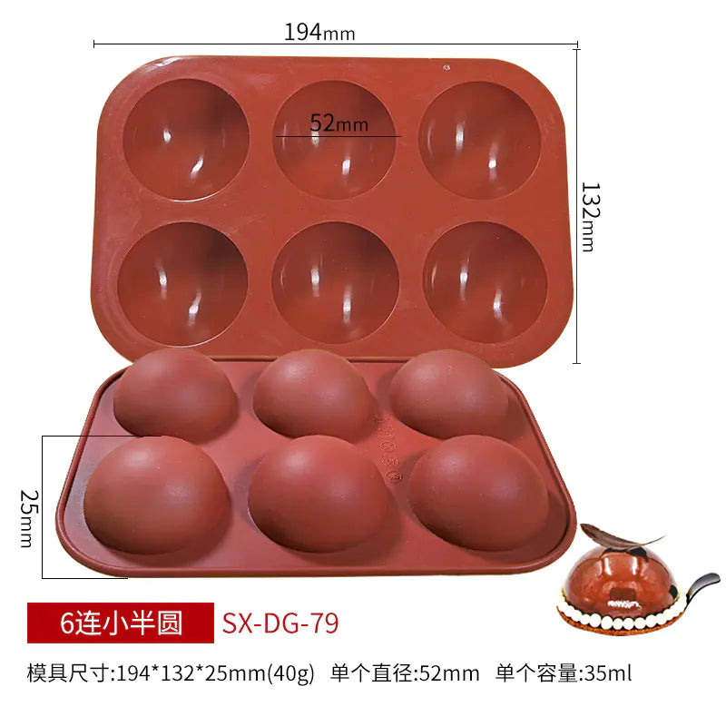Sanjin 6-Cavity Silicone Mold for DIY Chocolate & Candy