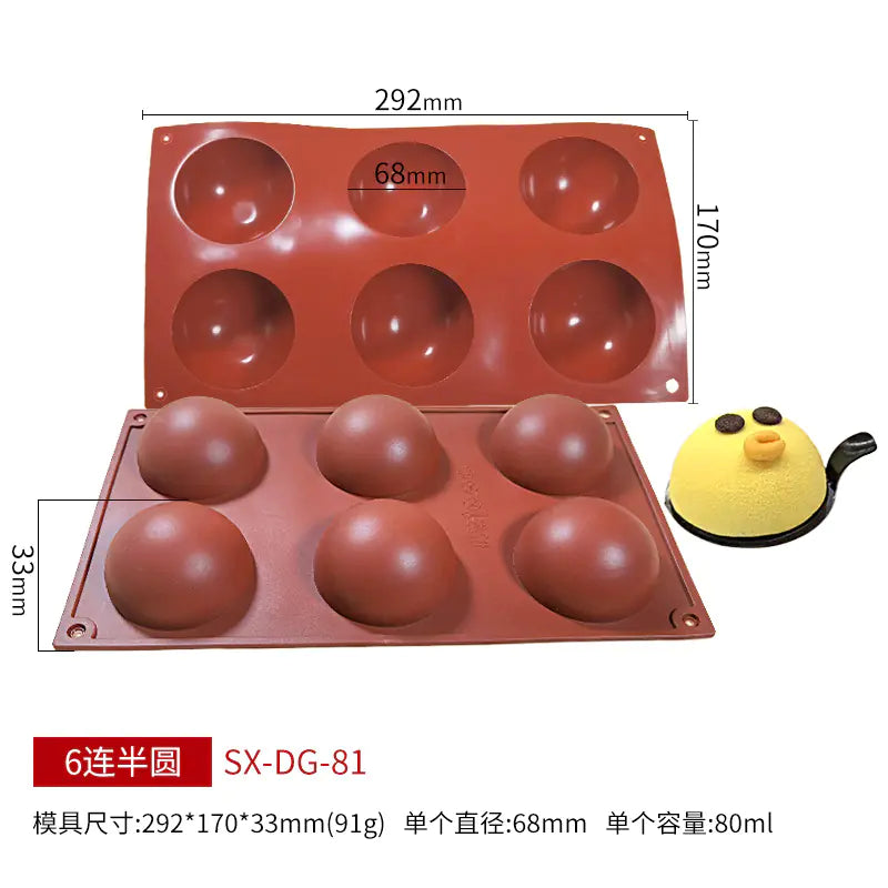 Sanjin 6-Cavity Silicone Mold for DIY Chocolate & Candy