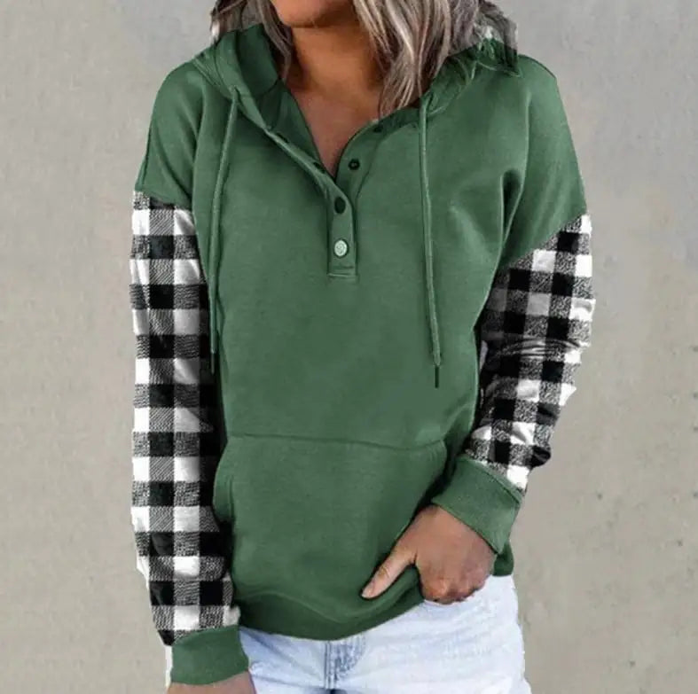Autumn Winter Plaid Stitching European Pullover Sweater