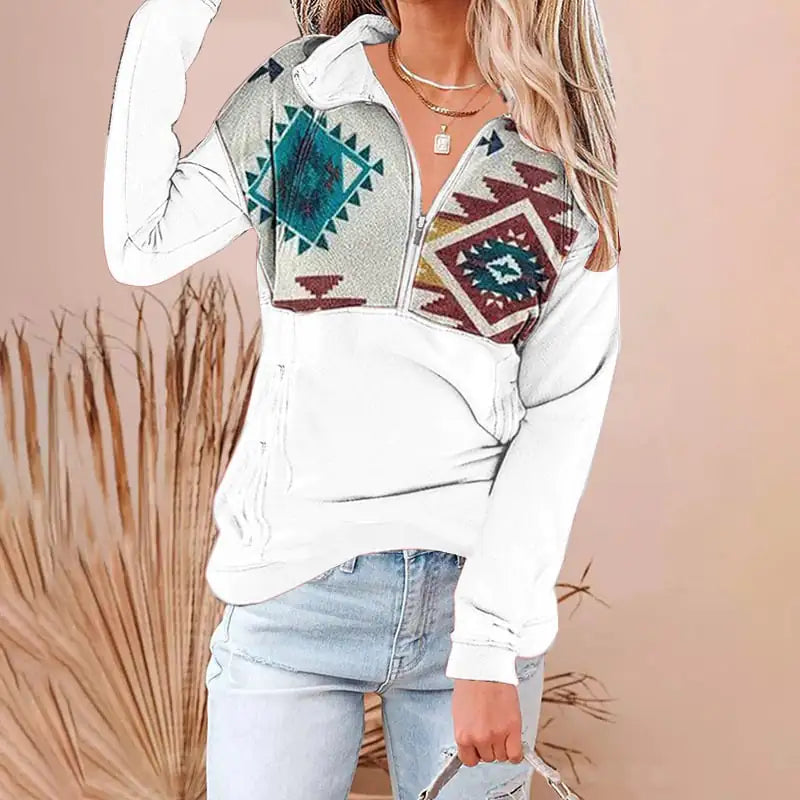 V-neck Zipper Plus Size Women's Fashion Sweater Jacket