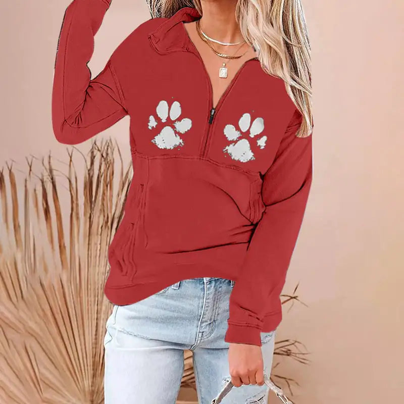 V-neck Zipper Plus Size Women's Fashion Sweater Jacket