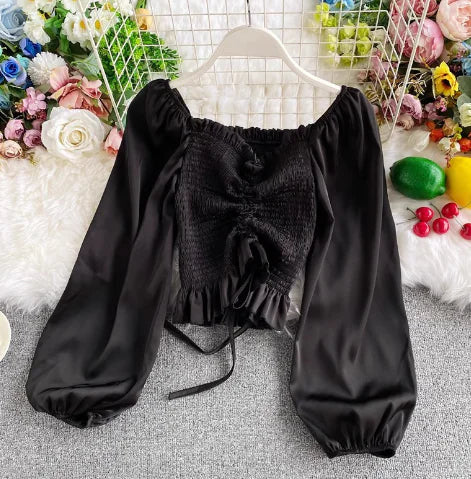 Elegant Retro Chiffon Bubble Blouse for Women